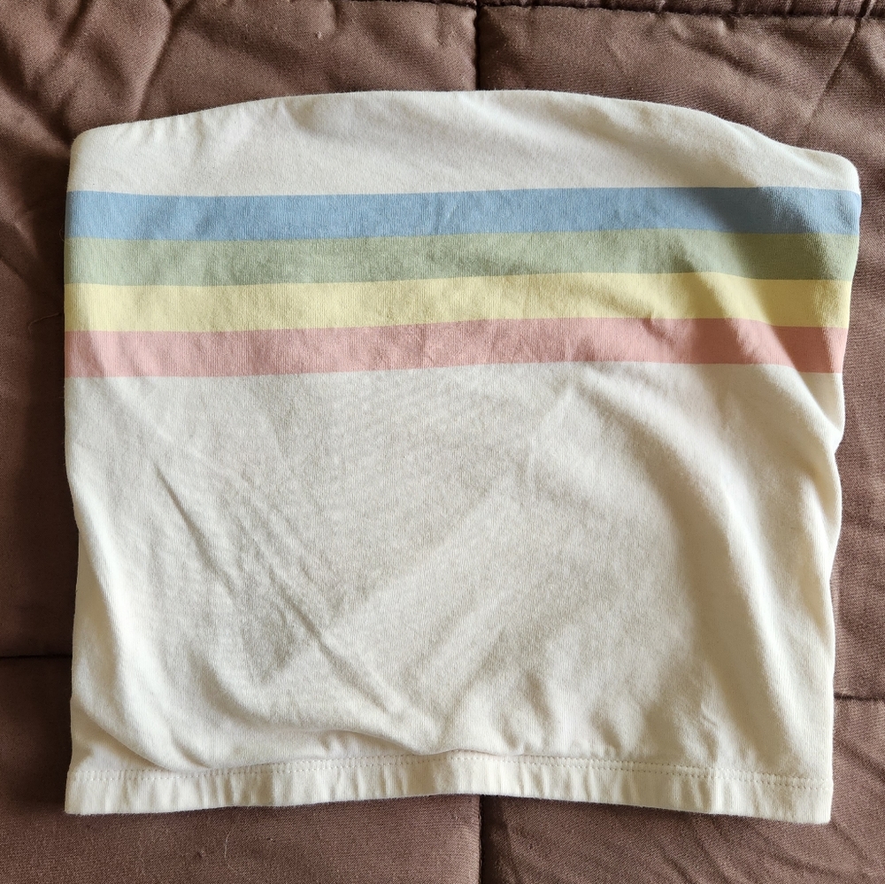 American Eagle Rainbow Cropped Tube Top